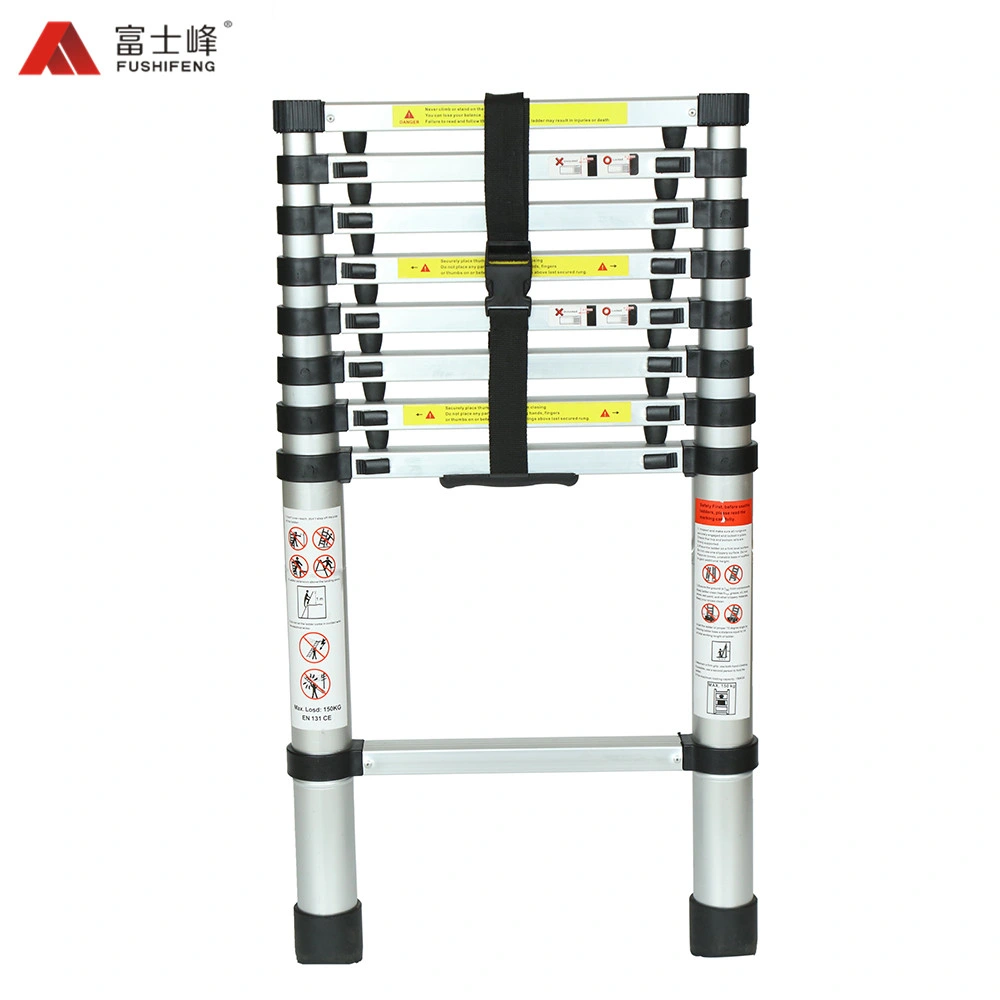 En131-6 Approvaled Aluminium Straight Telescopic Ladder with Spacing to Protect The Fingers