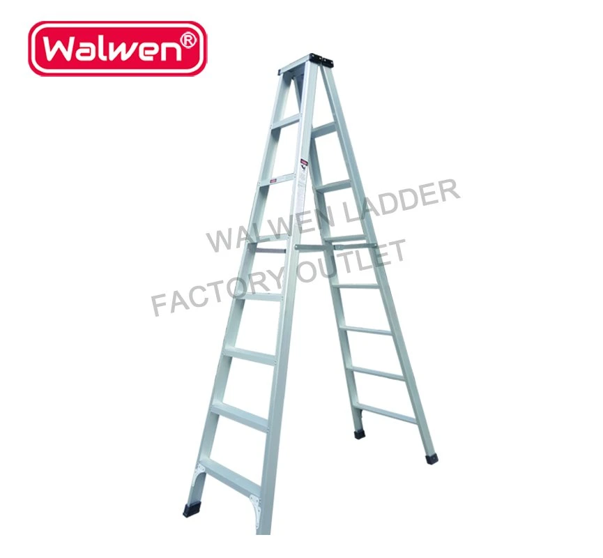 Cheap Price Movable Plastic Step Double-Sided Folding a Type Aluminum Ladder