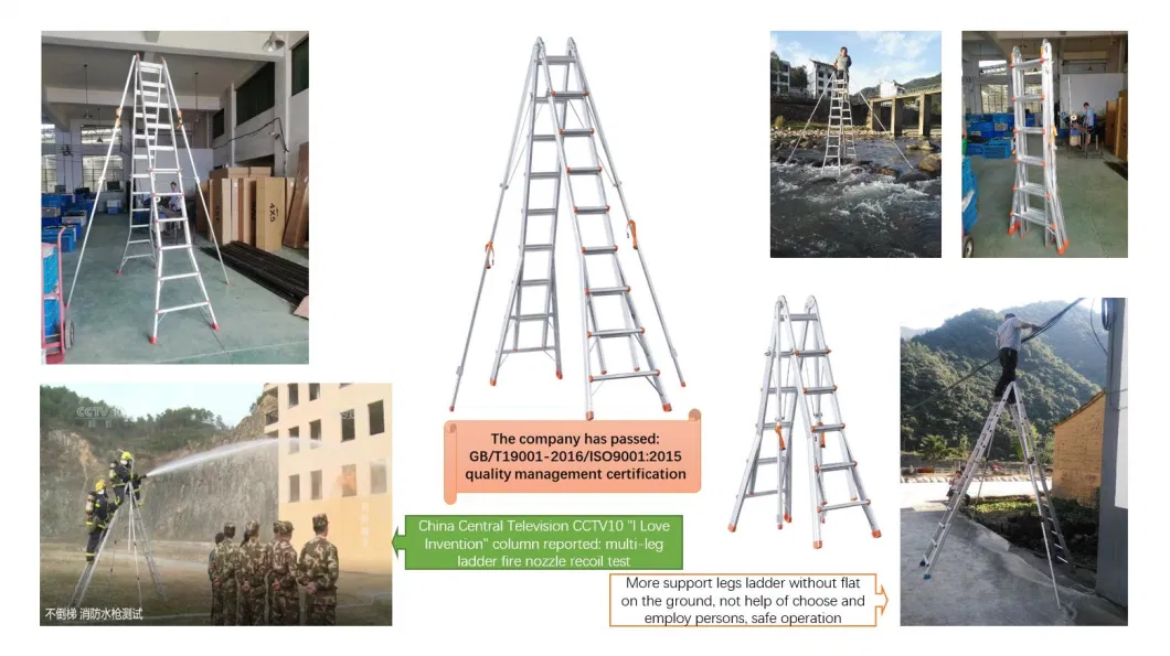 Multi-Leg Outdoor Safety Ladder That Won&prime;t Roll Over