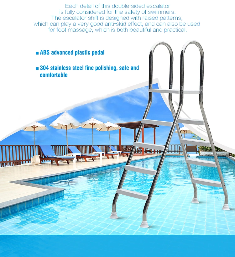 Inflatable Swimming Pools Stainless Steel Double Sided Anti-Slip Ladders