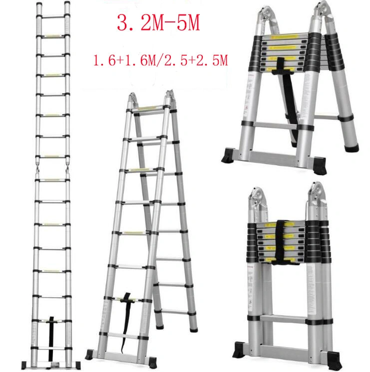 En131 Certificate 4.4m Double Sided Aluminum Telescopic Ladder