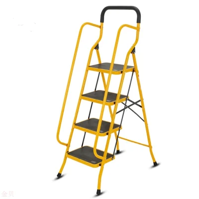 Yellow Heavy Duty 4 Step Steel A Frame Household Ladder