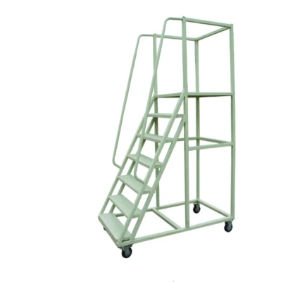 Steel Warehouse Rolling Step Ladder Manufacturer